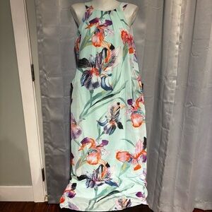 Cleo Pink and Blue Halter Maxi Sundress sz 6
